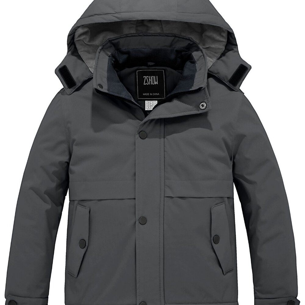 Boy's ZSHOW Insulated Skiing Jacket for Winter Dark Grey